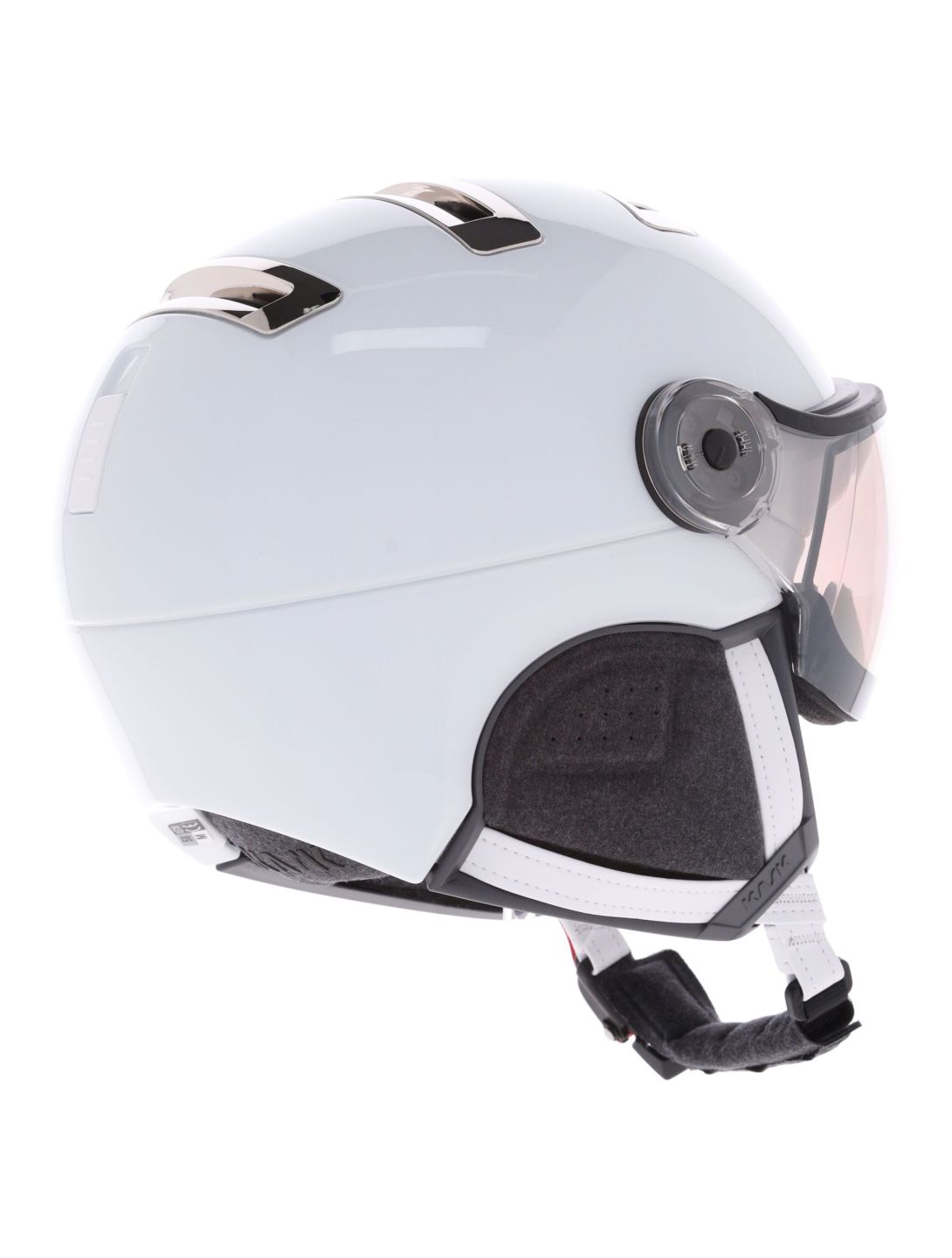 Kask, Piuma-R Chrome Visor ski helmet with visor unisex White/Silver white, Zilver 