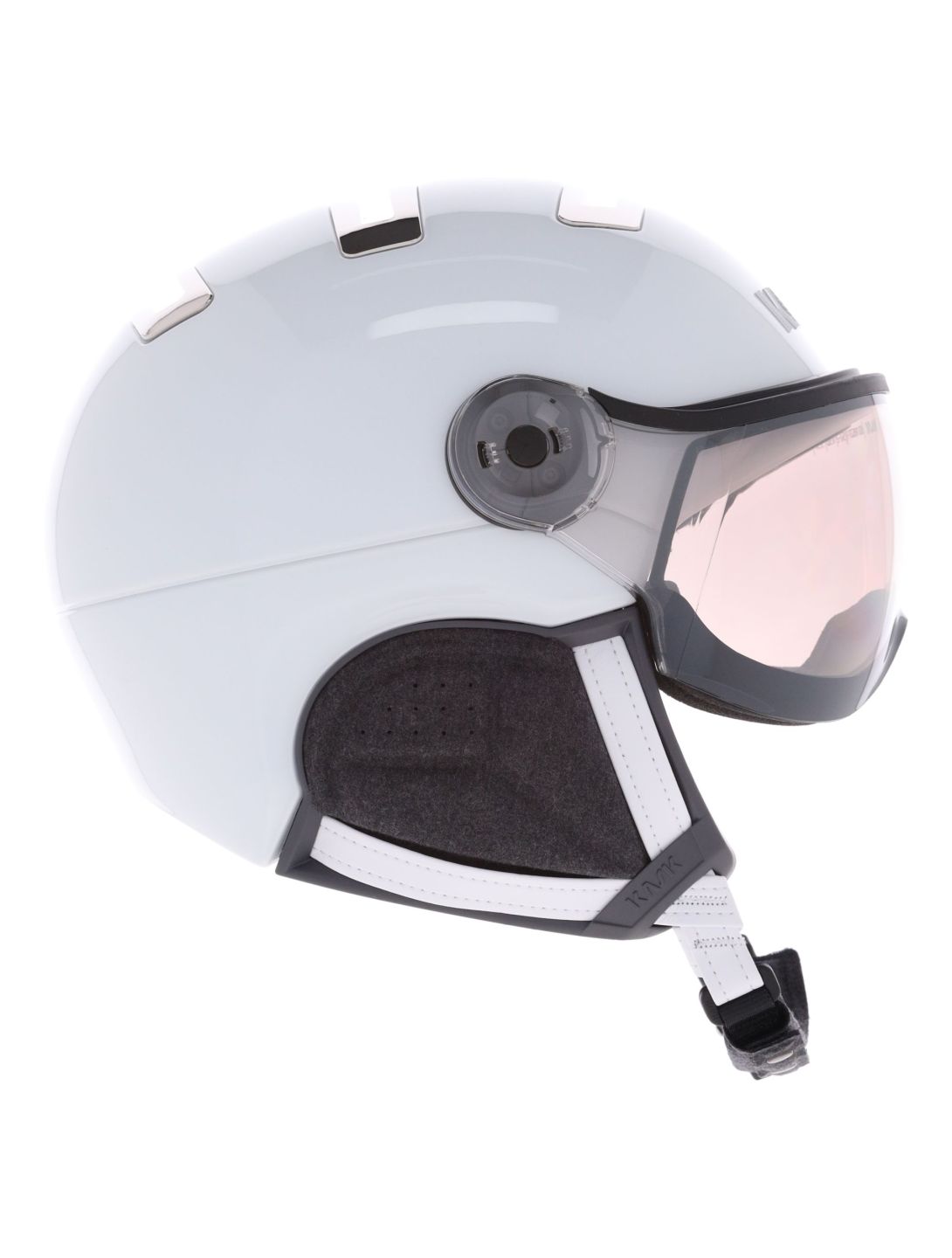 Kask, Piuma-R Chrome Visor ski helmet with visor unisex White/Silver white, Zilver 