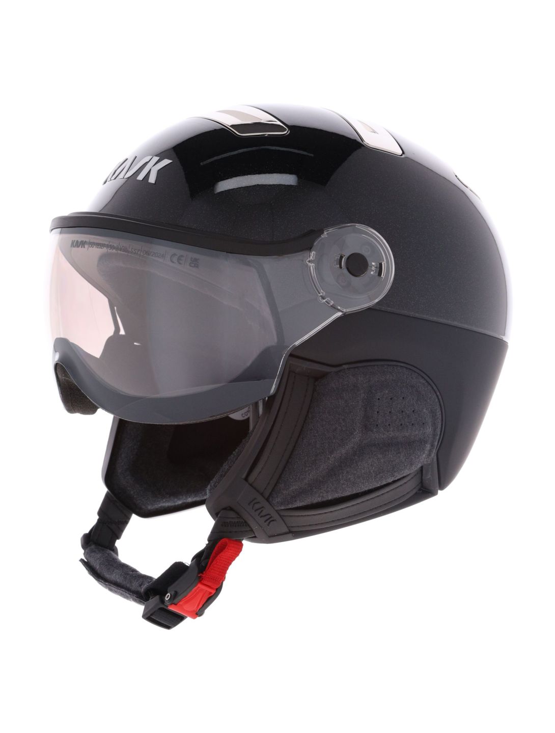 Kask, Piuma-R Chrome Visor ski helmet with visor unisex Black/Silver black, Zilver 