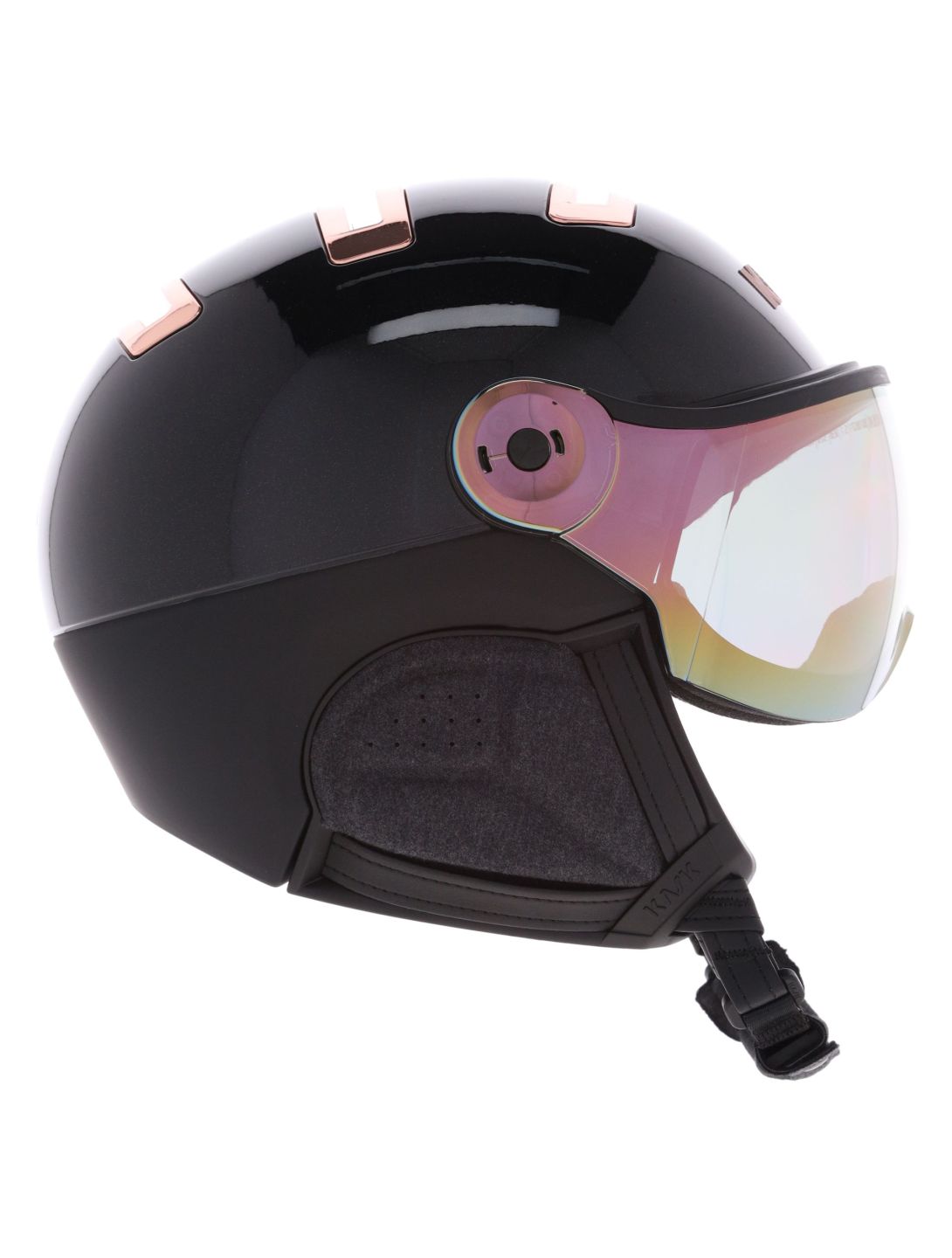 Kask, Piuma-R Chrome Visor ski helmet with visor unisex Black/Pink Gold pink, white 