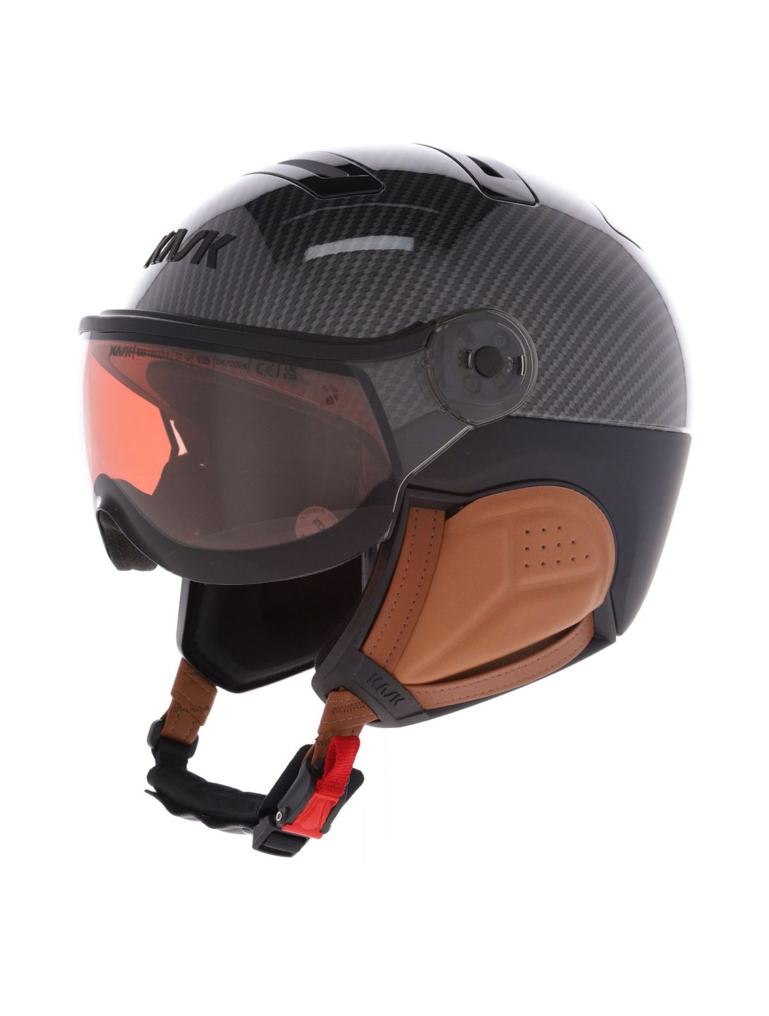 Kask, Piuma-R Elite ski helmet with visor unisex Carbon/Brown black, brown 