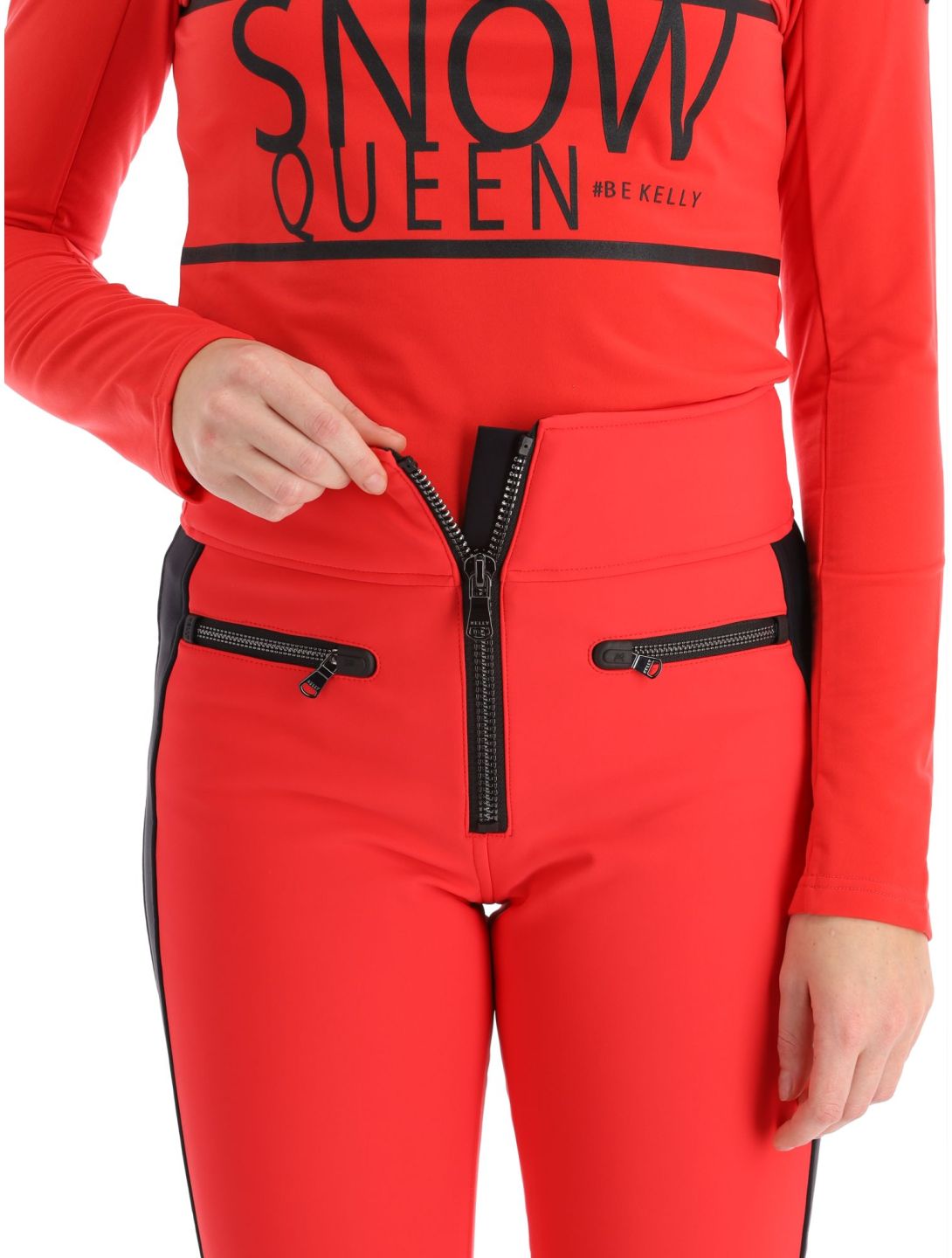 Kelly, April softshell ski pants women Red / Black black, red 