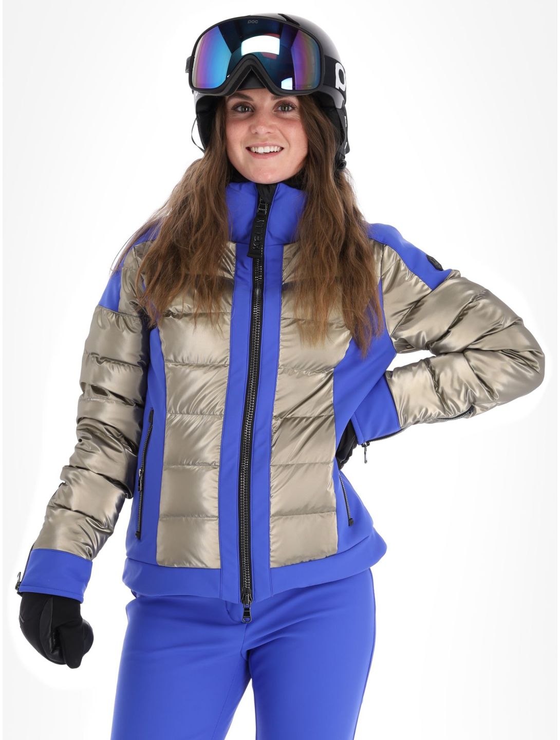 Kelly, Thea ski jacket women Bronze / Blauw blue, Bronze 