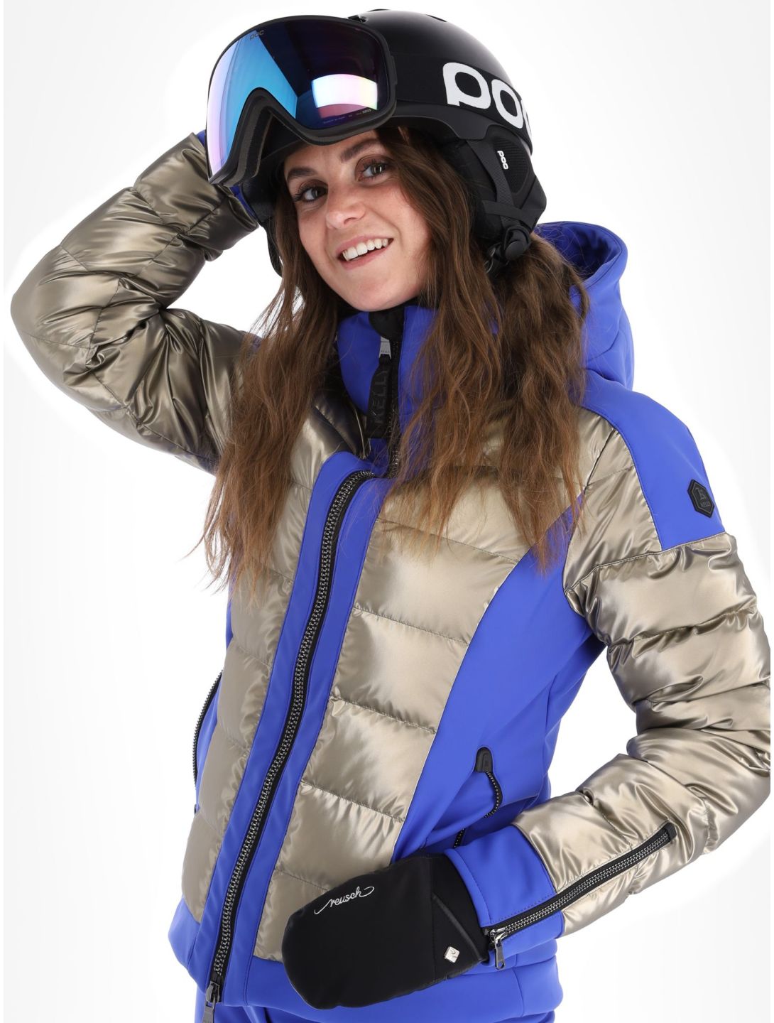 Kelly, Thea ski jacket women Bronze / Blauw blue, Bronze 