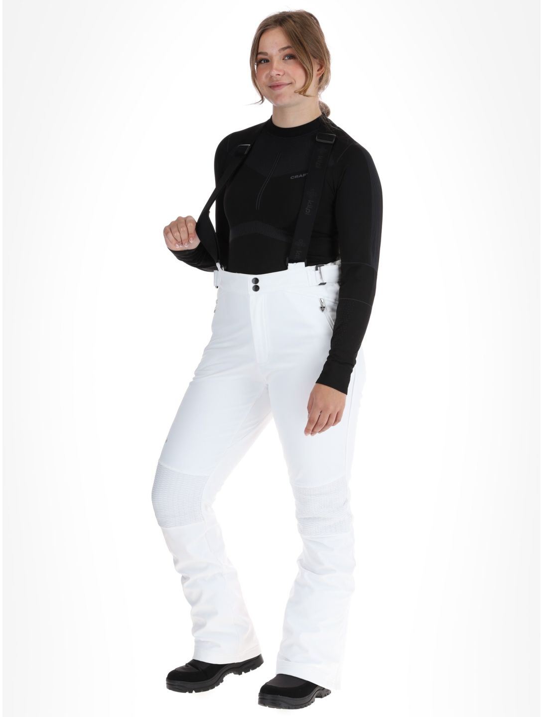 Kilpi, DIONE softshell ski pants women White white 