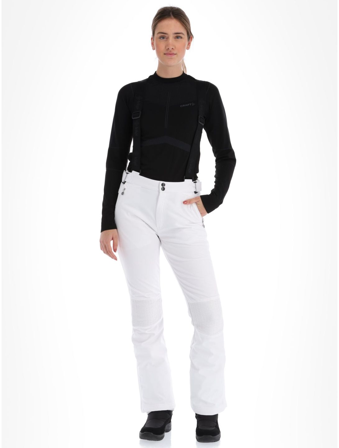 Kilpi, Dione-W softshell ski pants women White white 