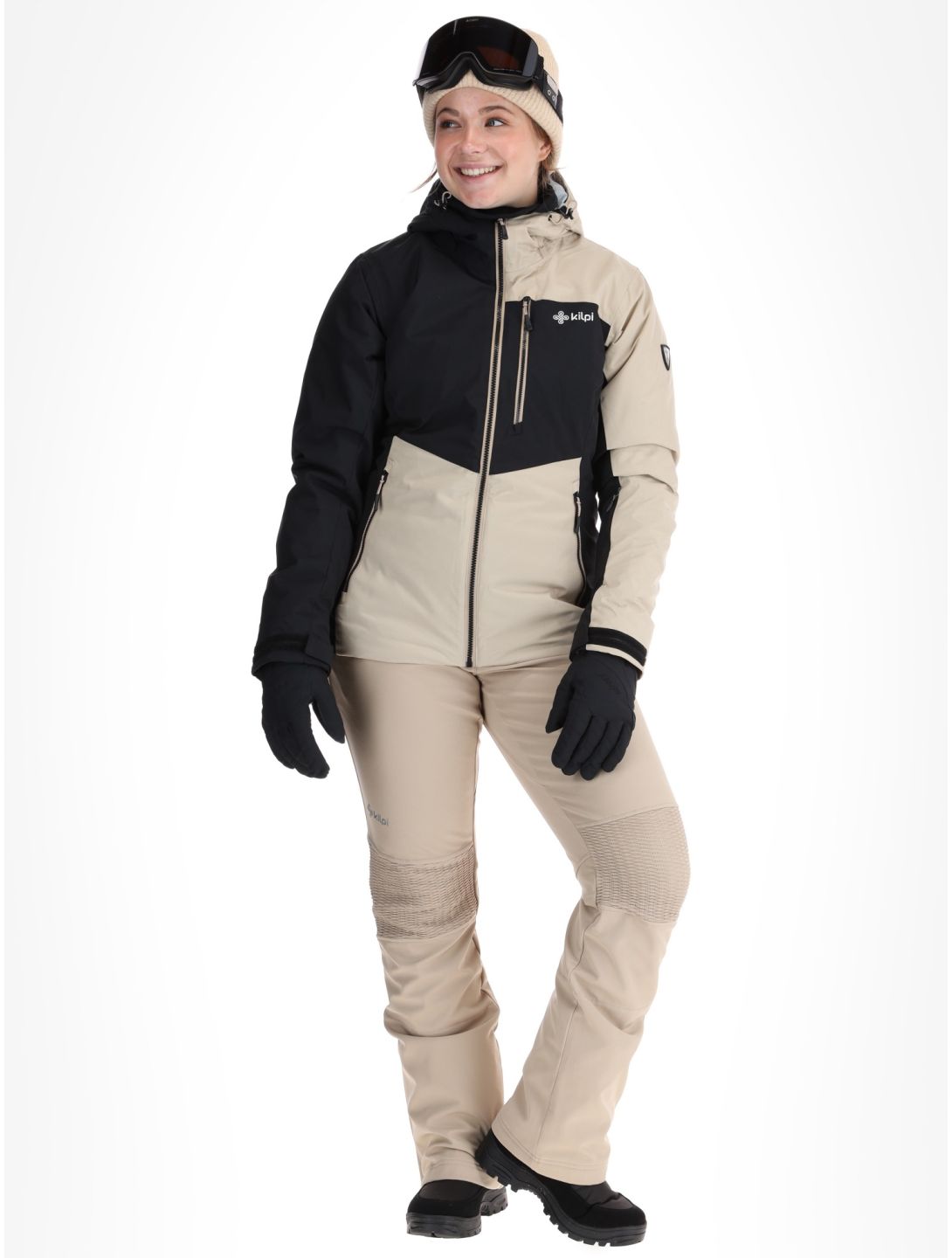 Kilpi, Flip ski jacket women Beige beige, black 