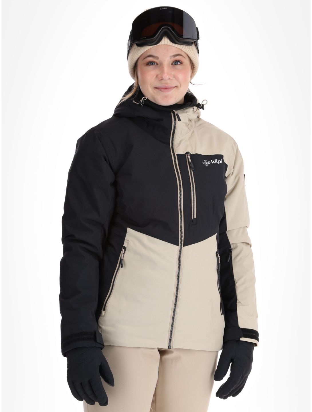 Kilpi, Flip ski jacket women Beige beige, black 