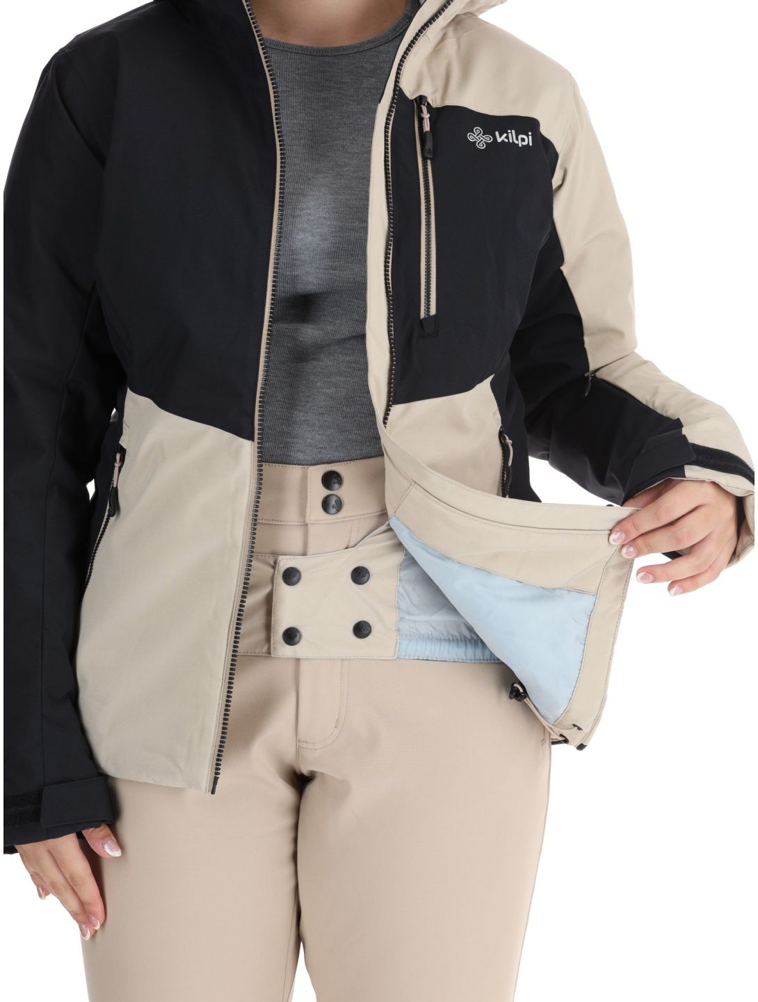 Kilpi, Flip ski jacket women Beige beige, black 