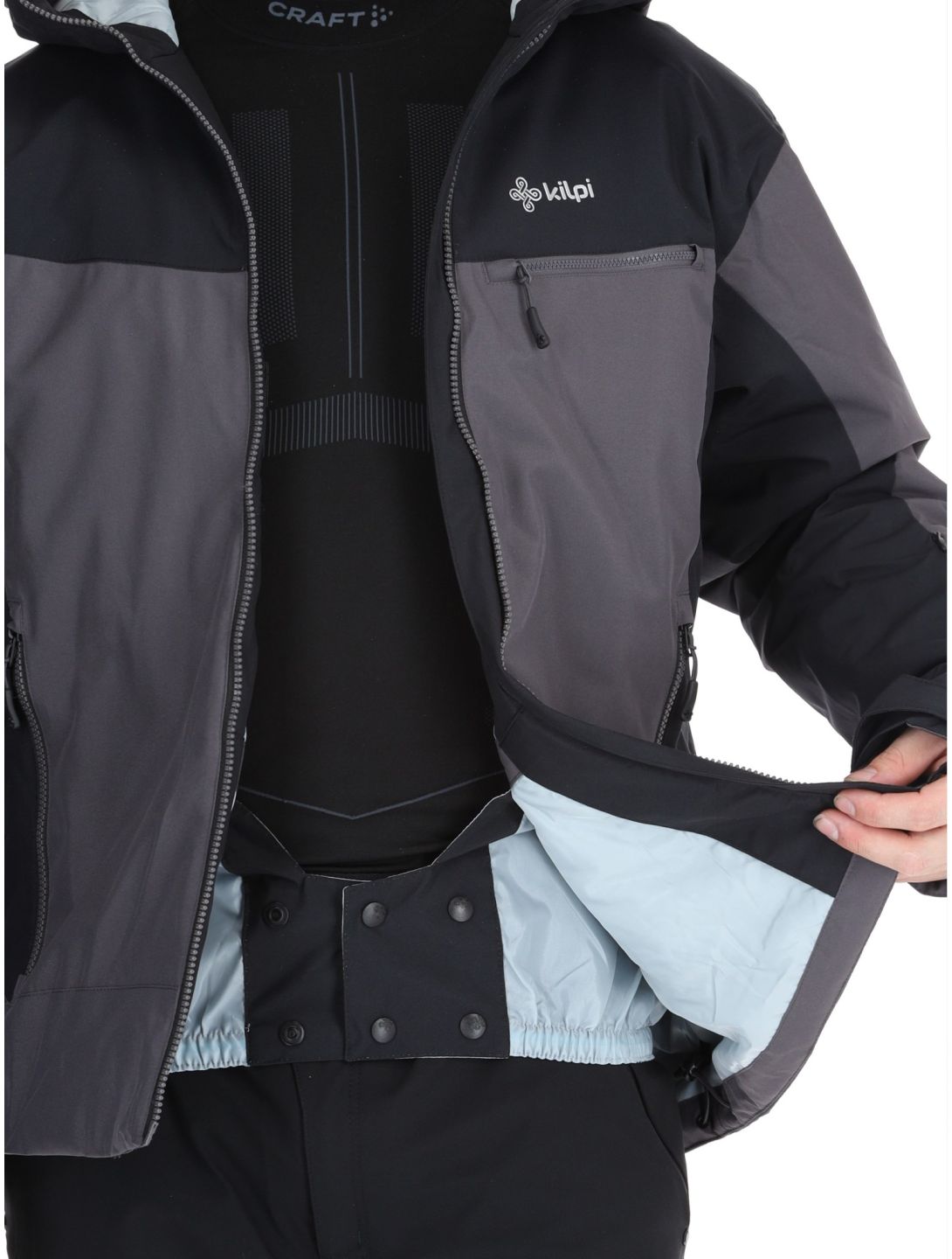 Kilpi, Flip ski jacket plus size men Black black, grey 