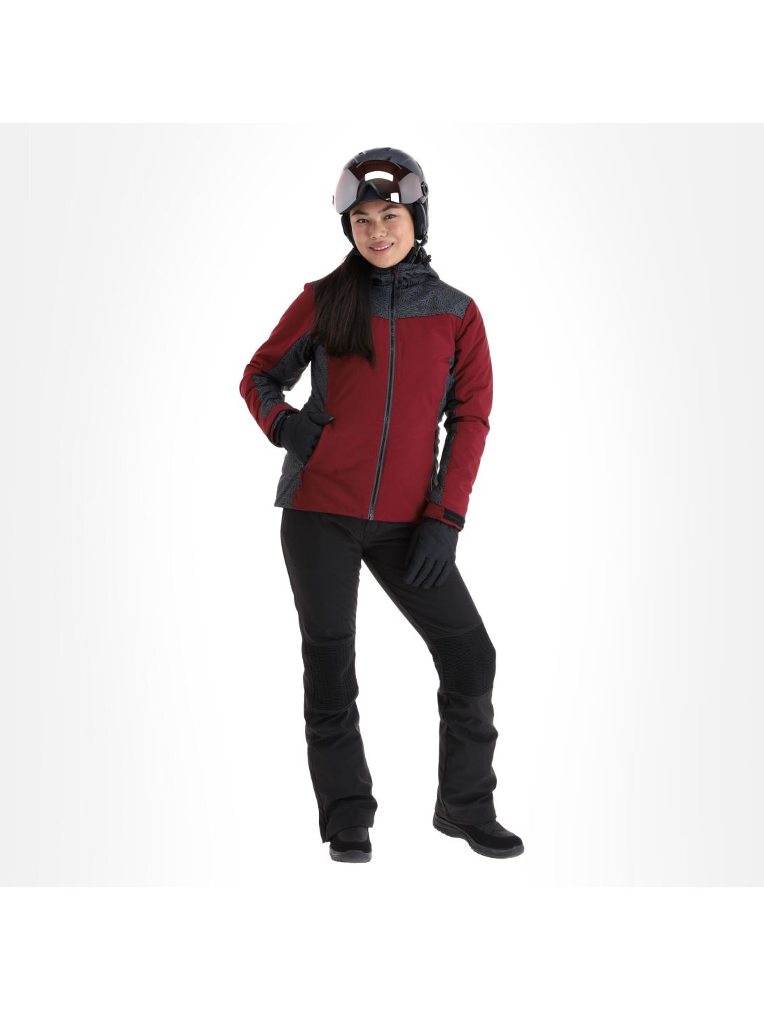 Dark red ski on sale jacket