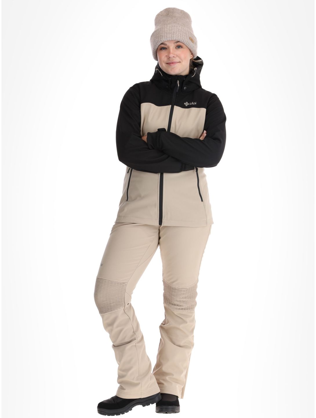 Kilpi, Ravia softshell ski jacket women Beige beige, black 