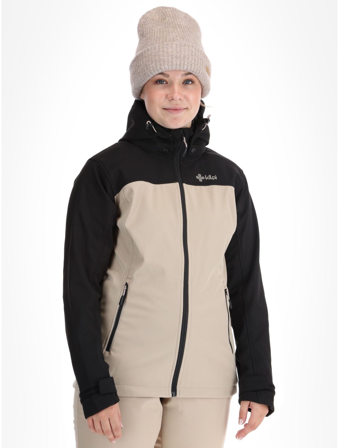 Kilpi, Ravia softshell ski jacket women Beige beige, black 