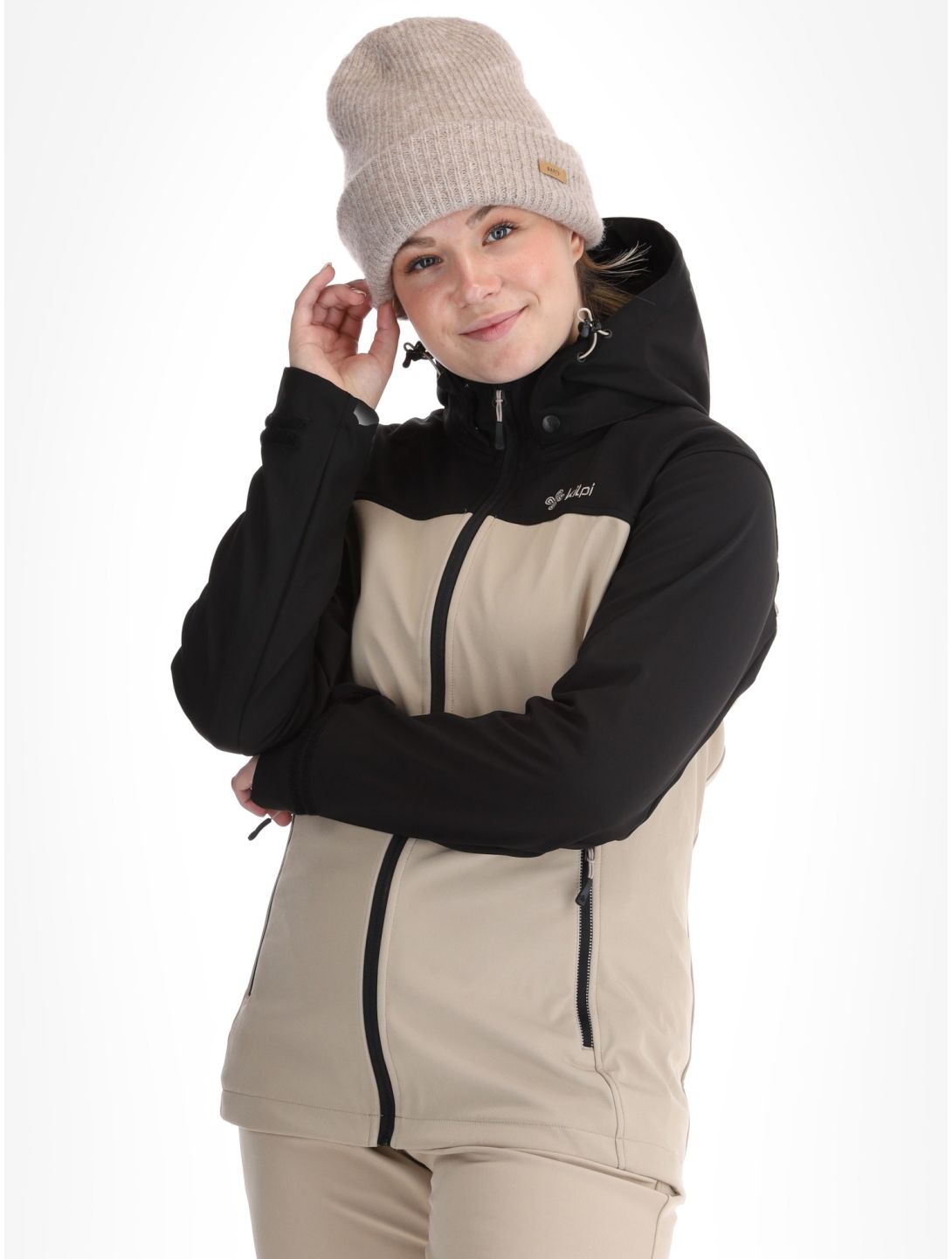 Kilpi, Ravia softshell ski jacket women Beige beige, black 