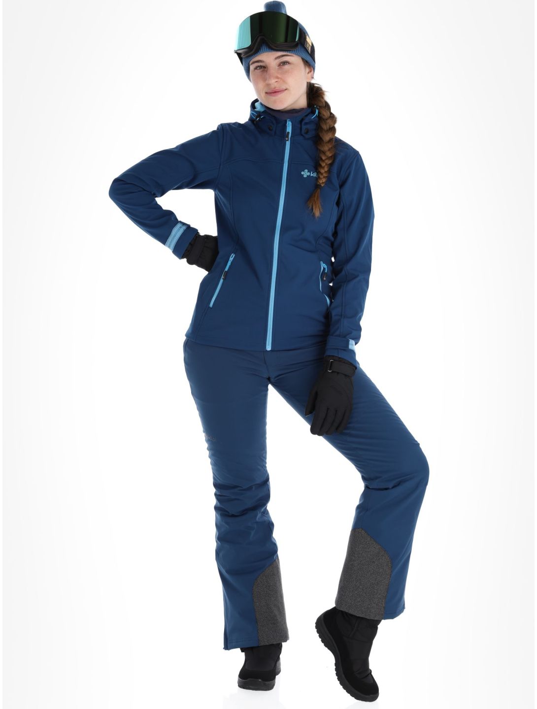 Kilpi, Ravia-w softshell ski jacket plus size women Dark Blue blue 