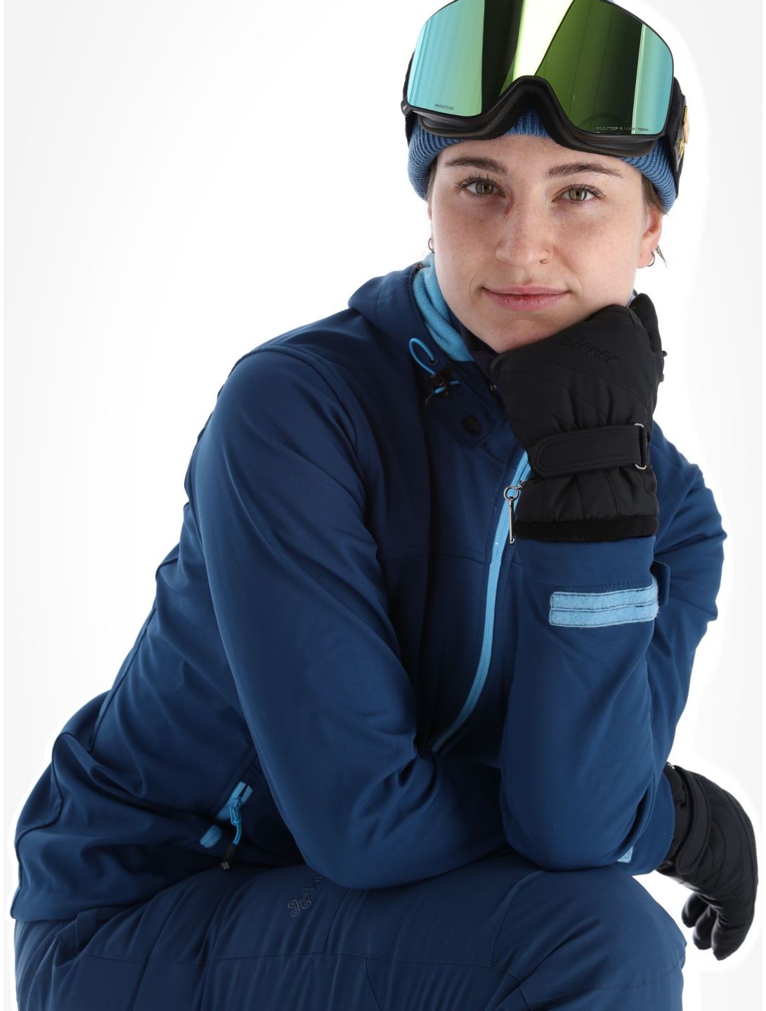 Kilpi, Ravia-w softshell ski jacket plus size women Dark Blue blue 