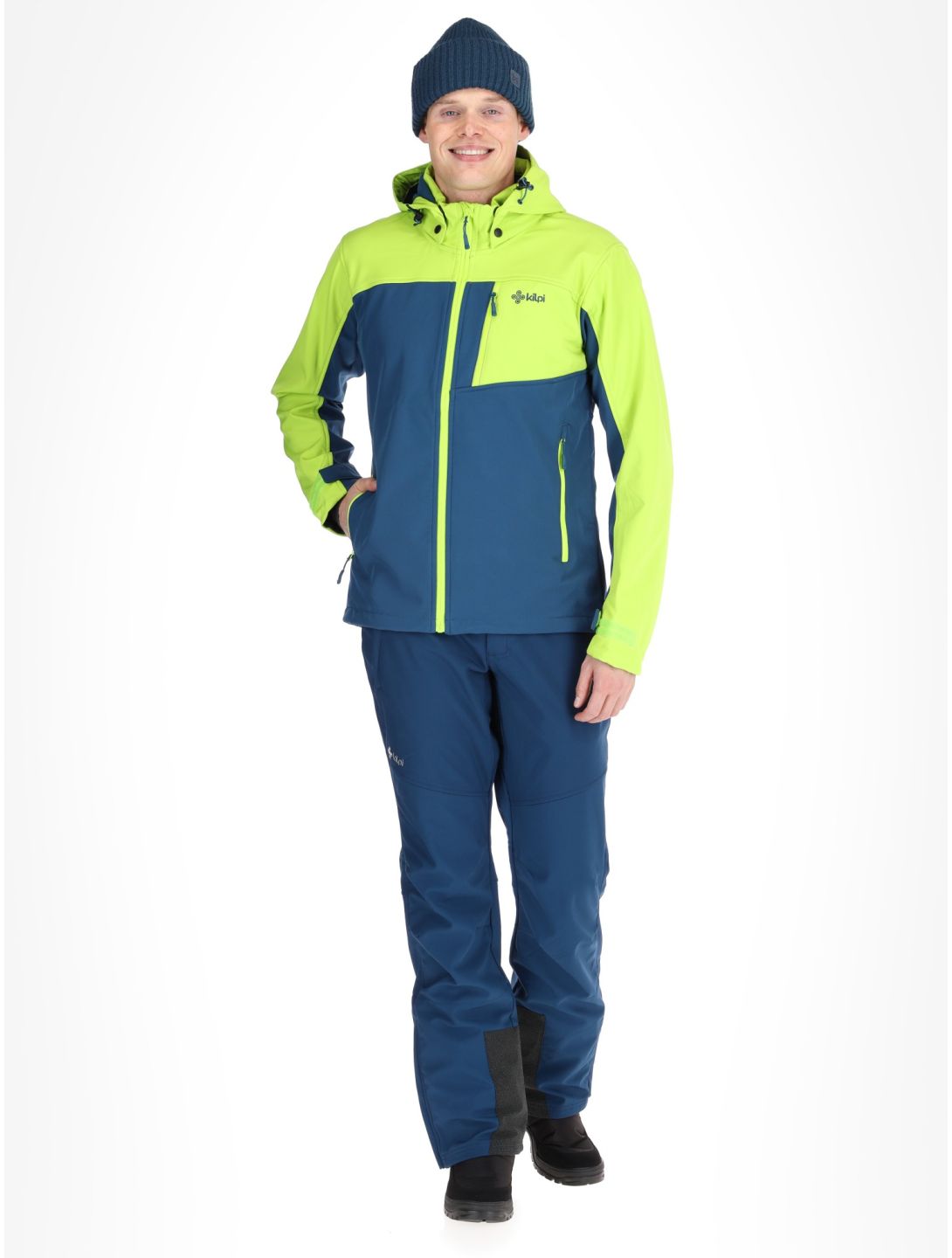 Kilpi, RAVIO softshell ski jacket men Lime Green blue, green 