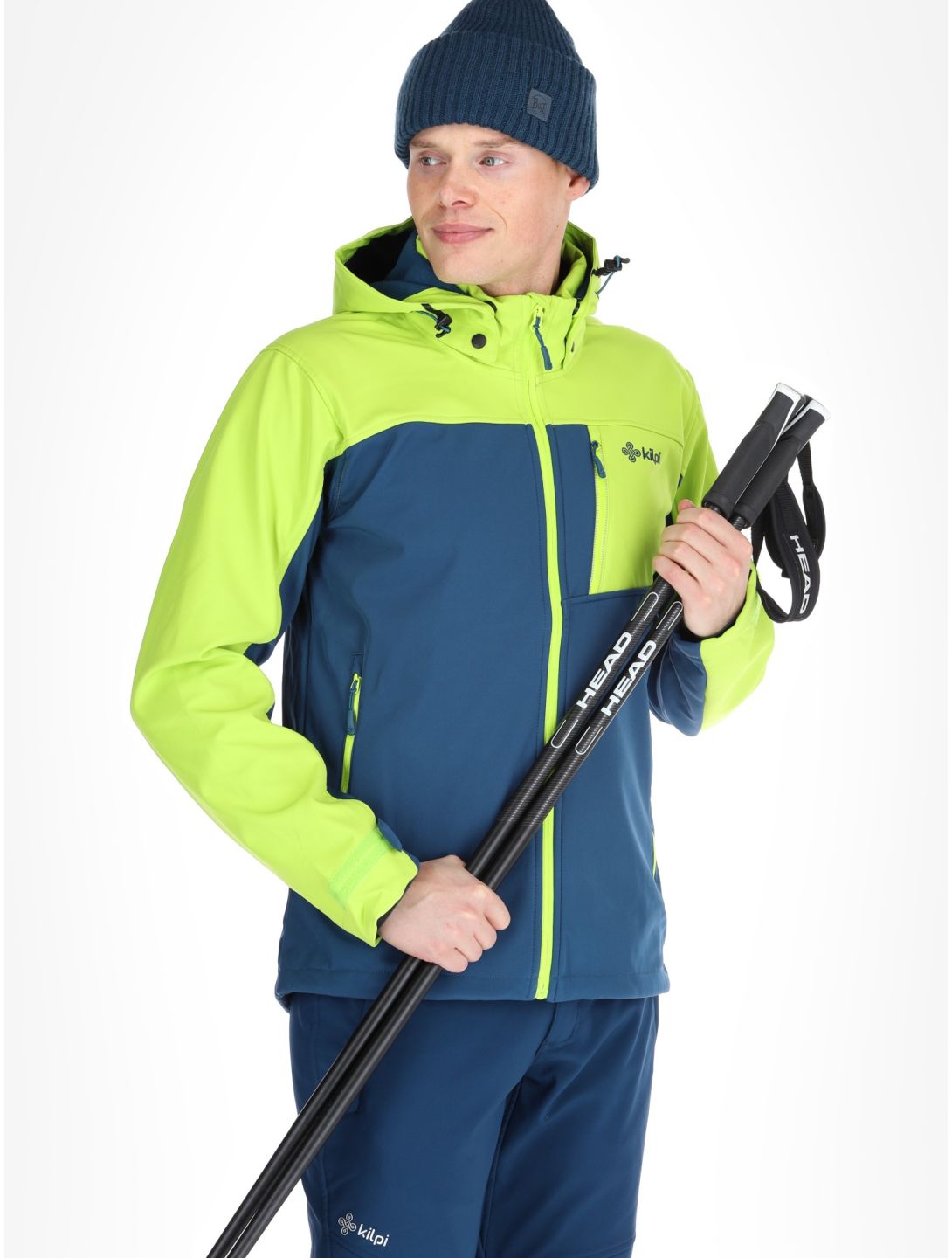 Kilpi, RAVIO softshell ski jacket men Lime Green blue, green 