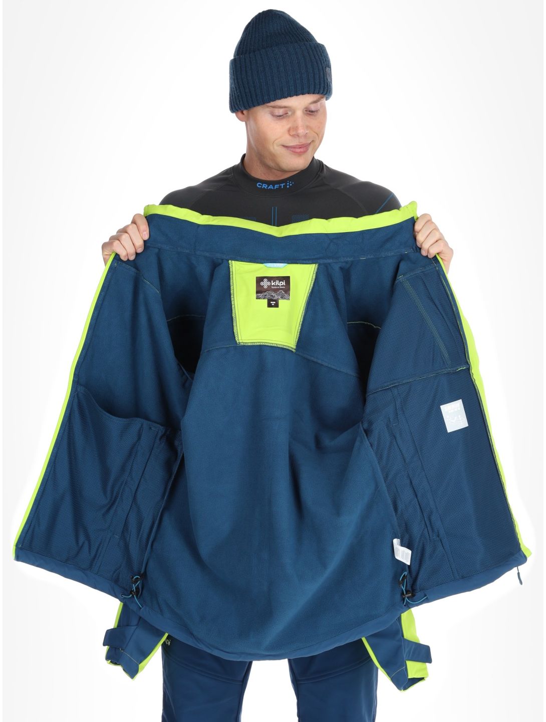 Kilpi, RAVIO softshell ski jacket men Lime Green blue, green 