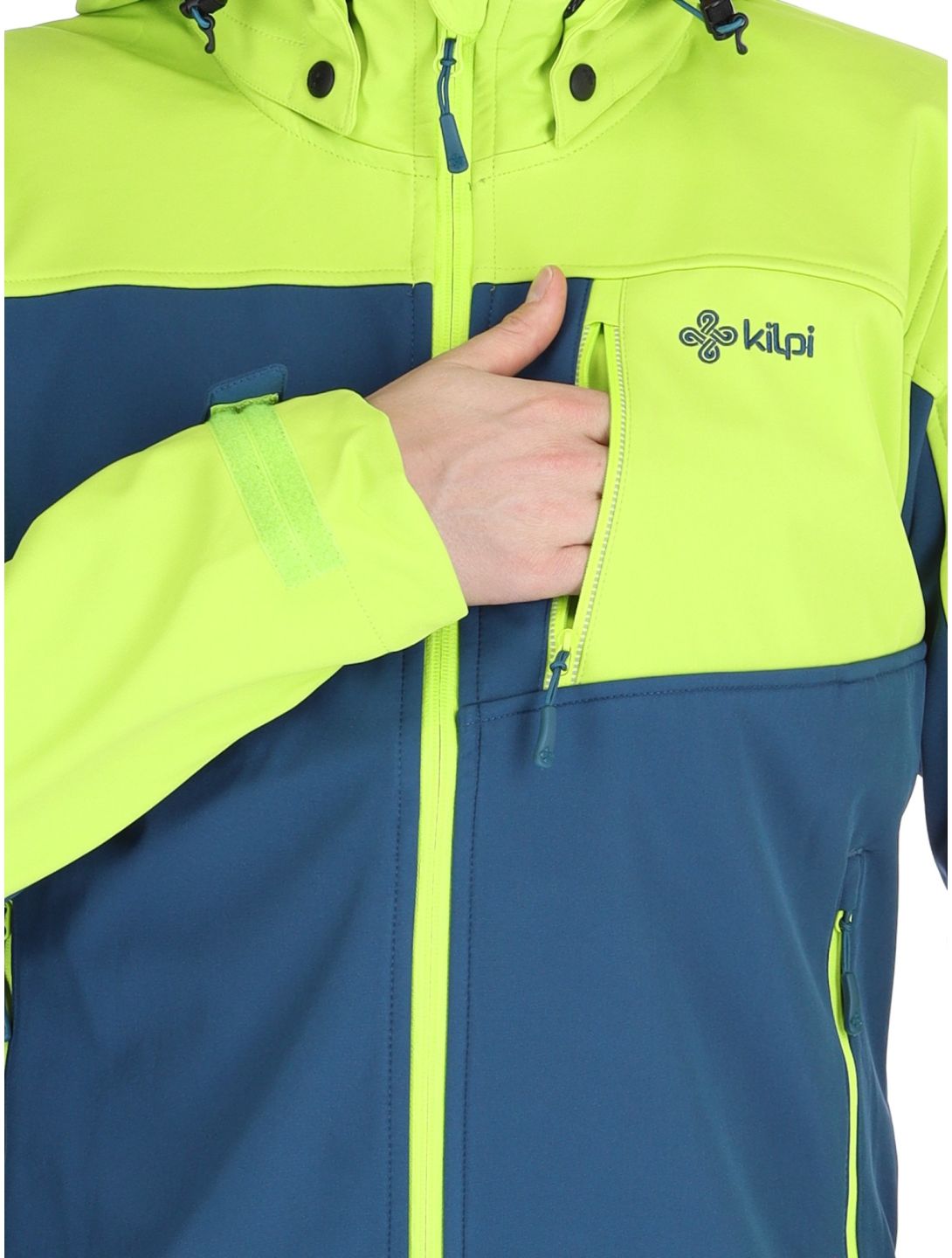 Kilpi, RAVIO softshell ski jacket men Lime Green blue, green 