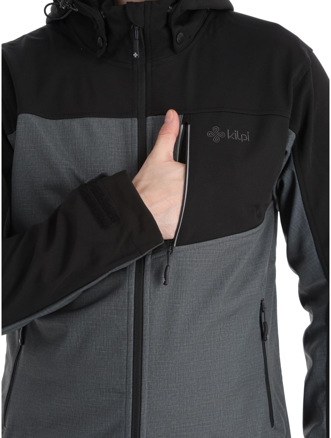 Kilpi, Ravio-m softshell ski jacket plus size men Dark Grey grey 