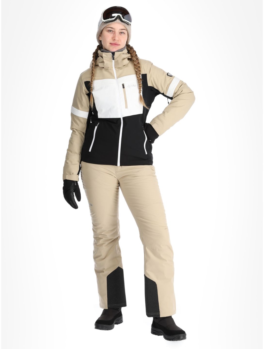 Kilpi, Valera ski jacket women Beige beige, black, white 