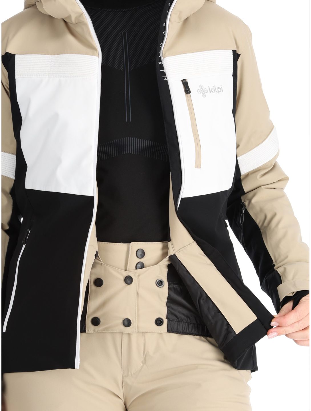 Kilpi, Valera ski jacket women Beige beige, black, white 