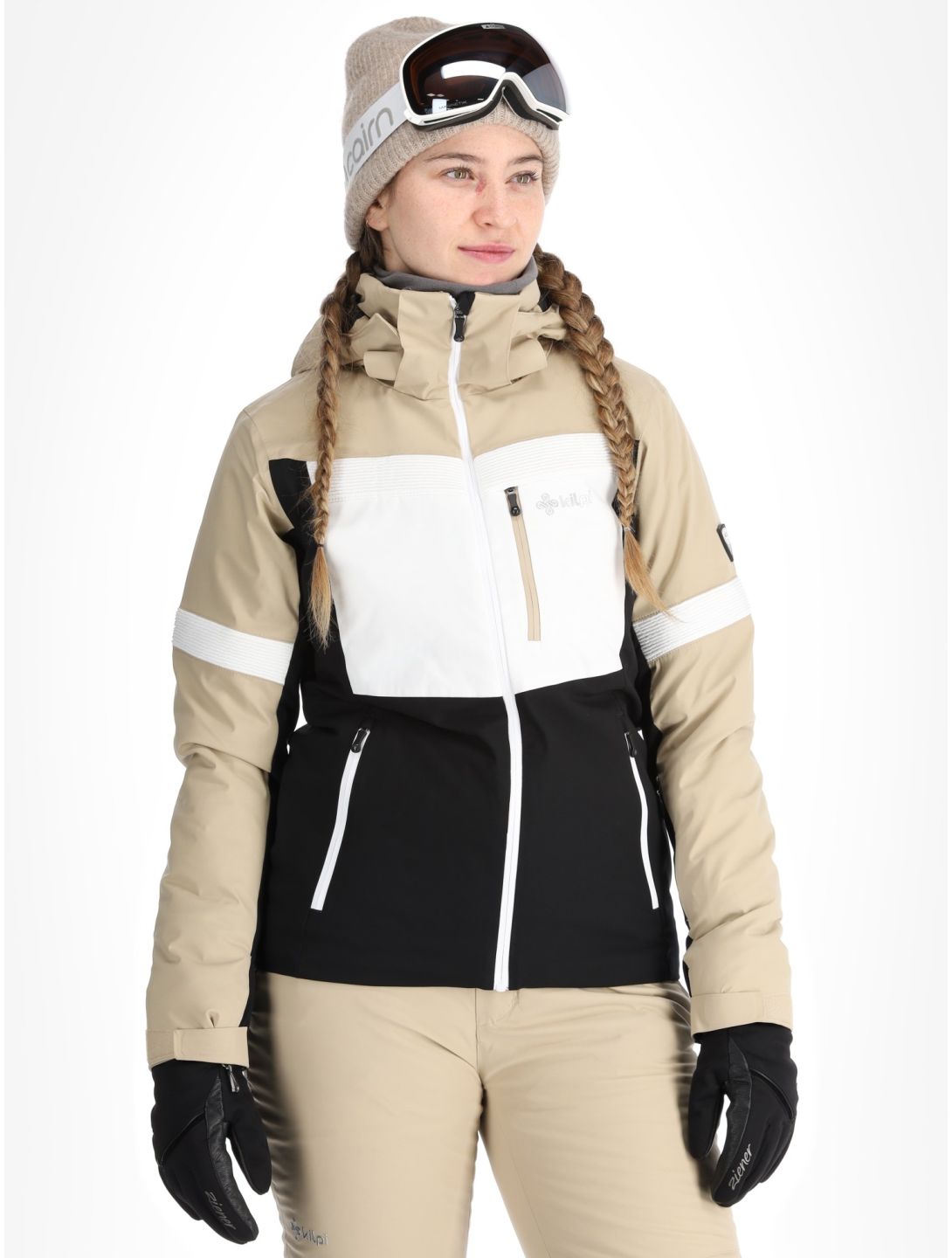 Kilpi, Valera ski jacket women Beige beige, black, white 