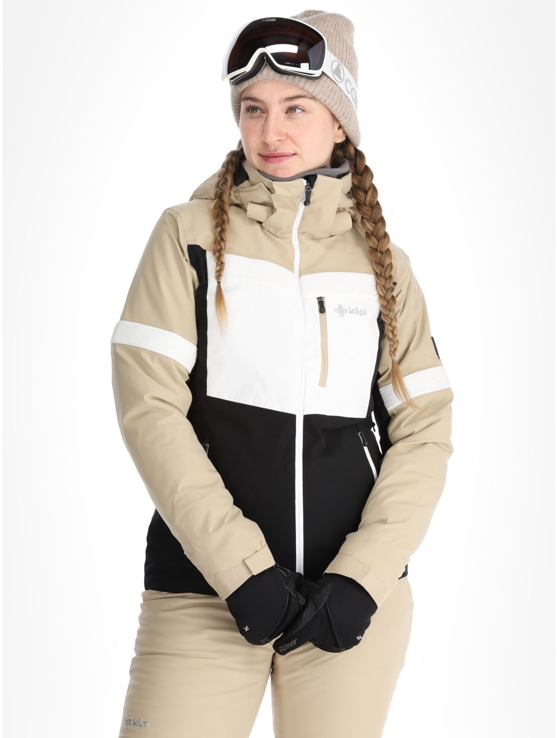 Kilpi, Valera ski jacket women Beige beige, black, white 