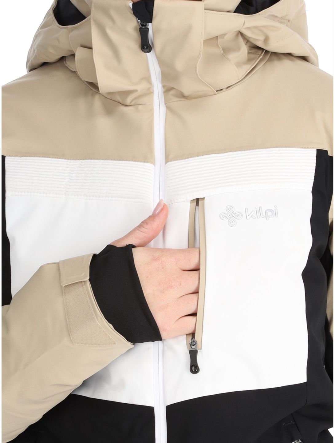 Kilpi, Valera ski jacket women Beige beige, black, white 