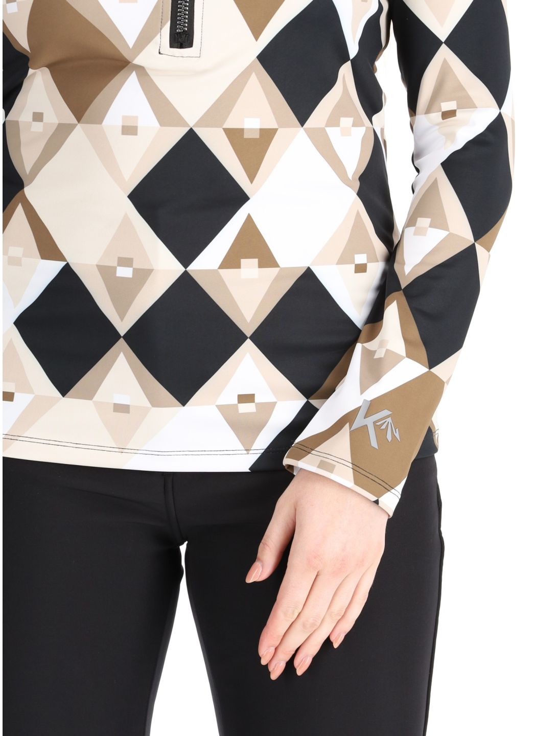 Kou Sportswear, Pully pullover women Black / Beige beige, black 