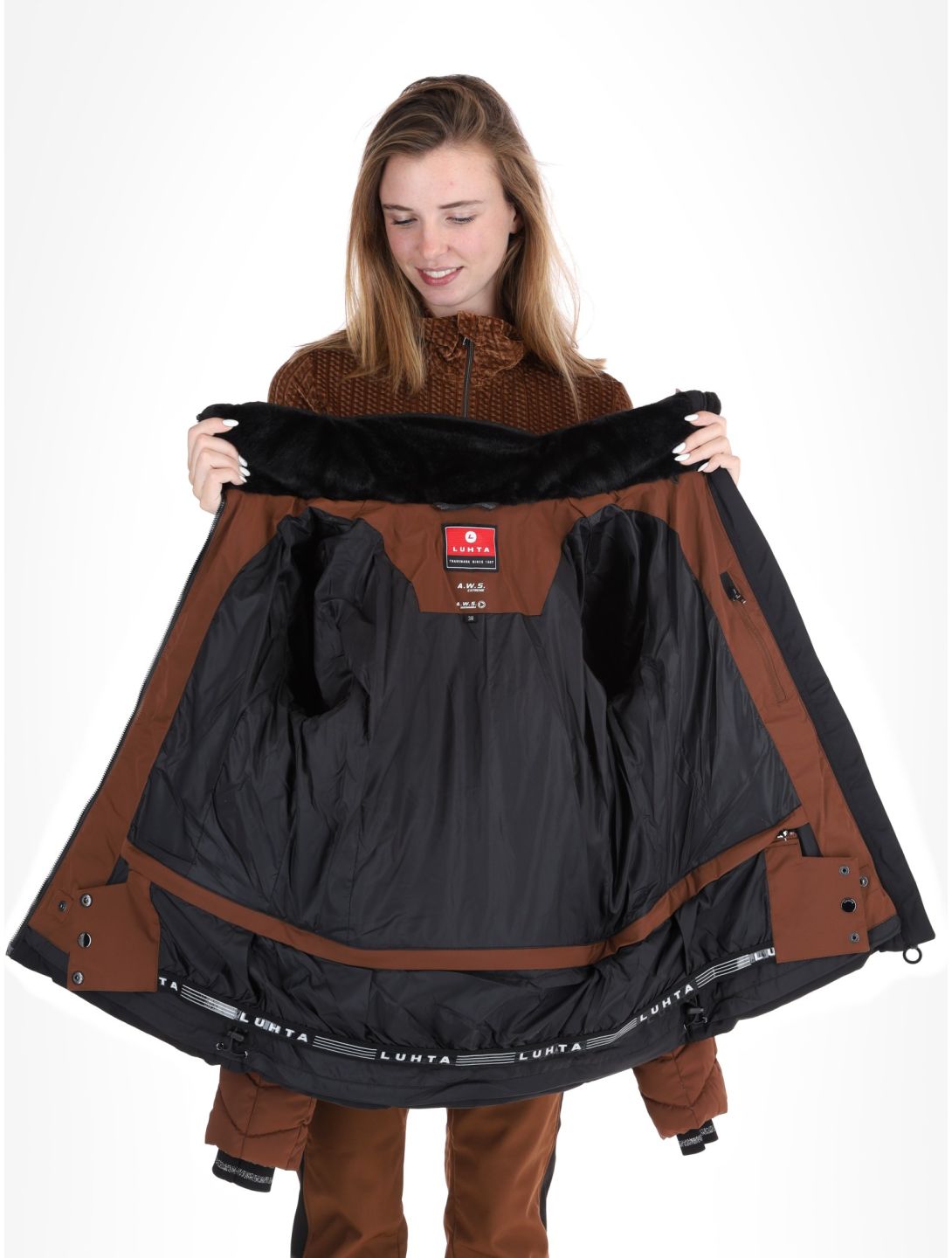 Luhta, Hakonkoski ski jacket women Chocolat brown 