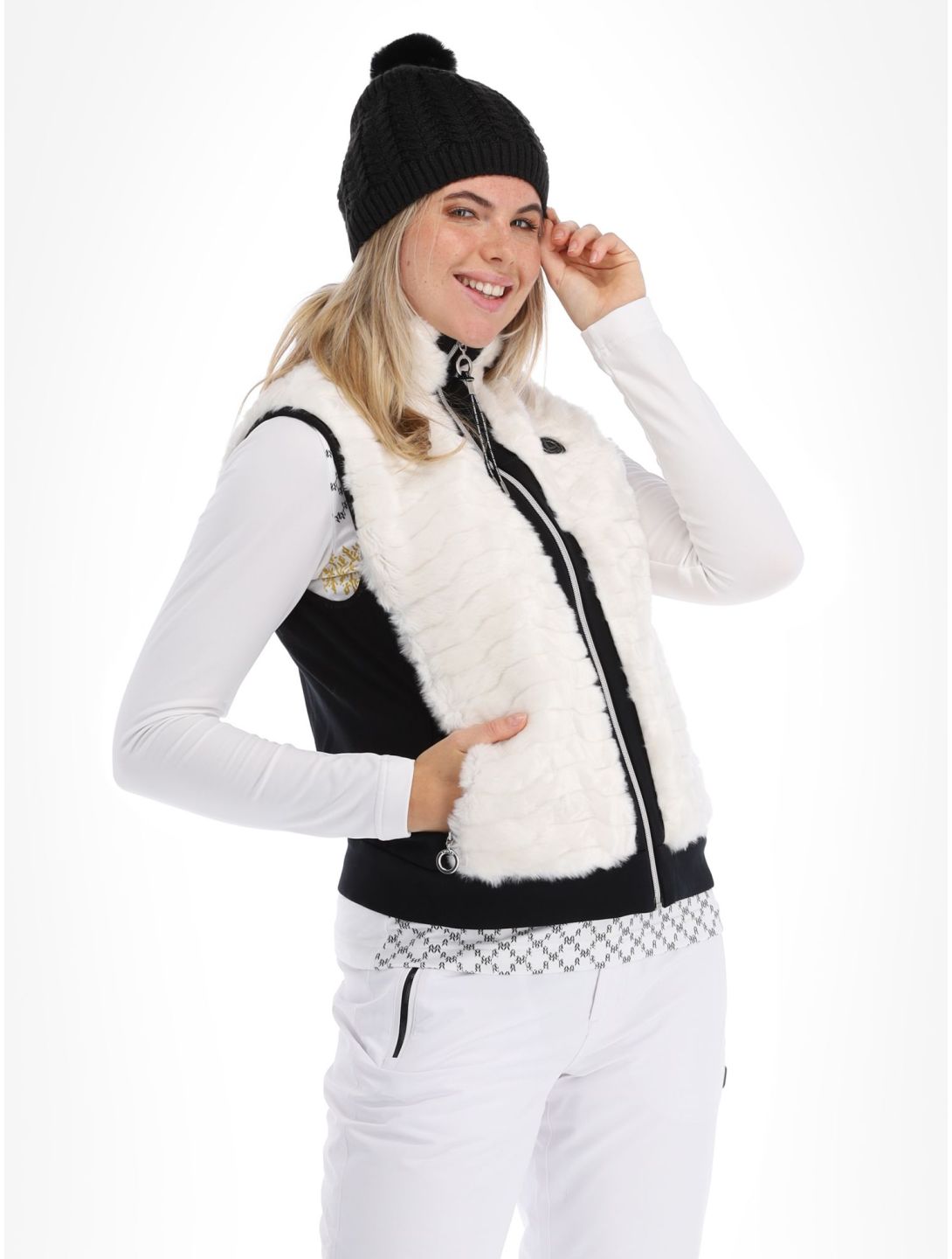 Luhta, Huittilahti body warmer women Natural White black, white 