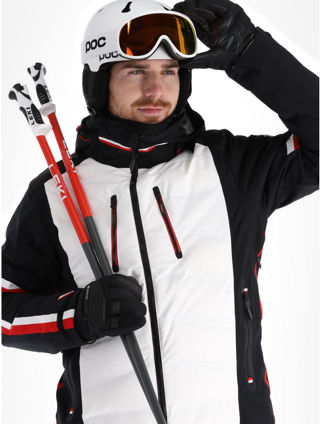 Luhta Jollanoaivi ski jacket men Optic White black white SkiWebShop