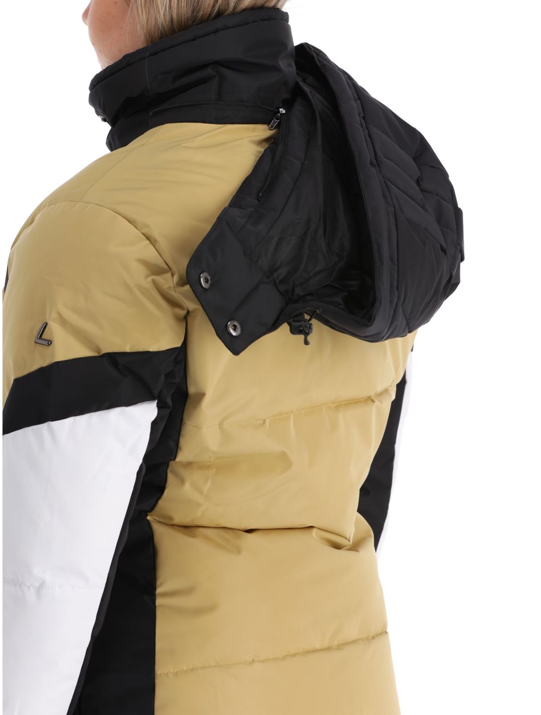 Luhta, Saivaara ski jacket women Cafe Au Lait beige, black, white 