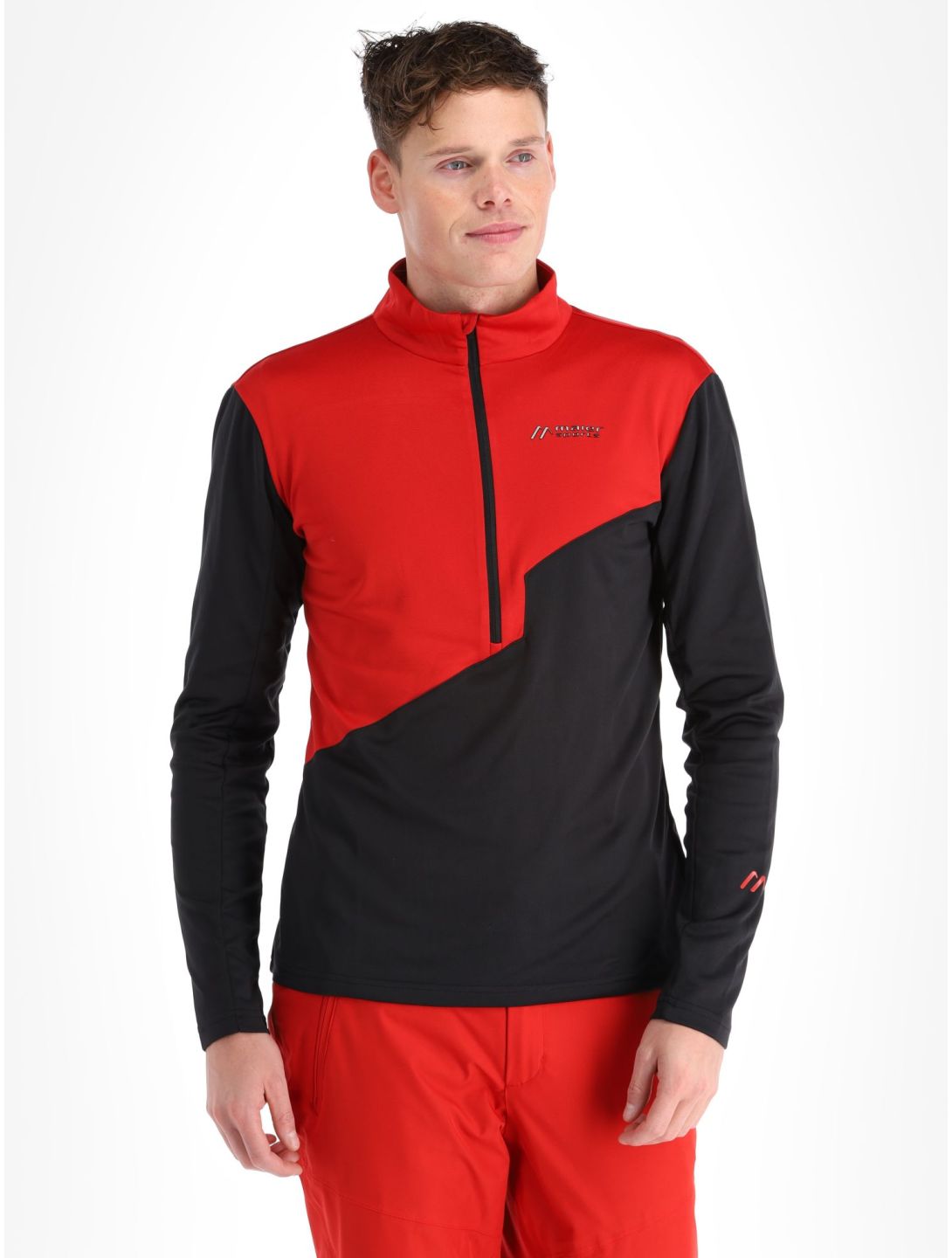 Maier Sports, Astun Jersey pullover men Salsa / Black red 