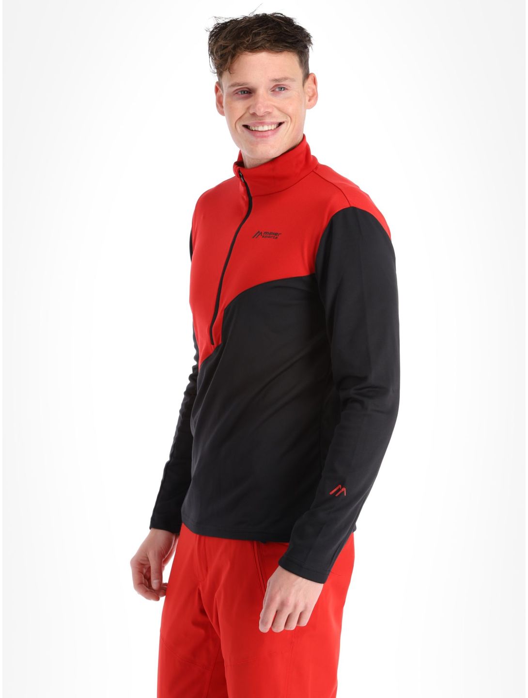 Maier Sports, Astun Jersey pullover men Salsa / Black red 