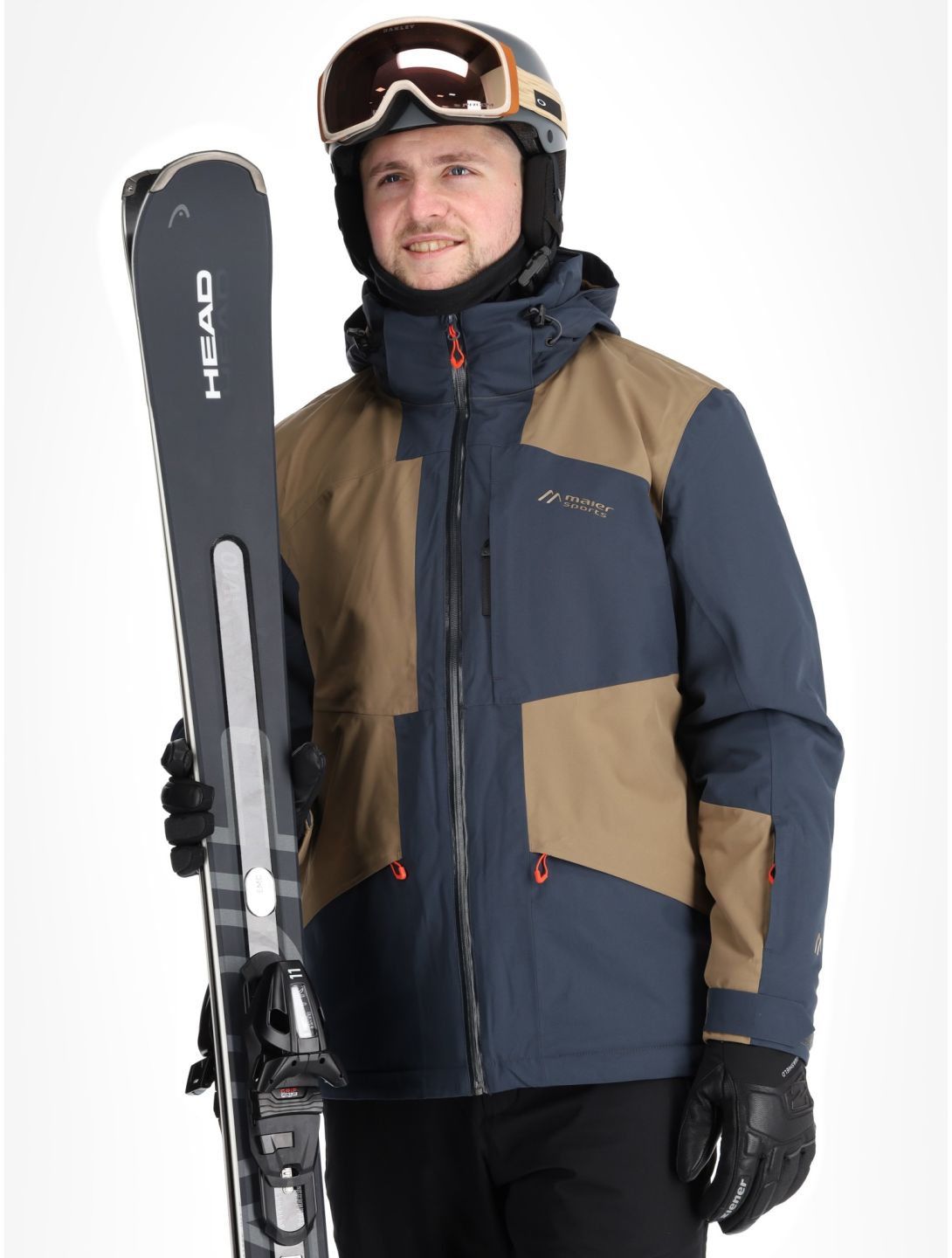 Maier Sports, Bukovel ski jacket men Graphite / Fawn brown, grey 