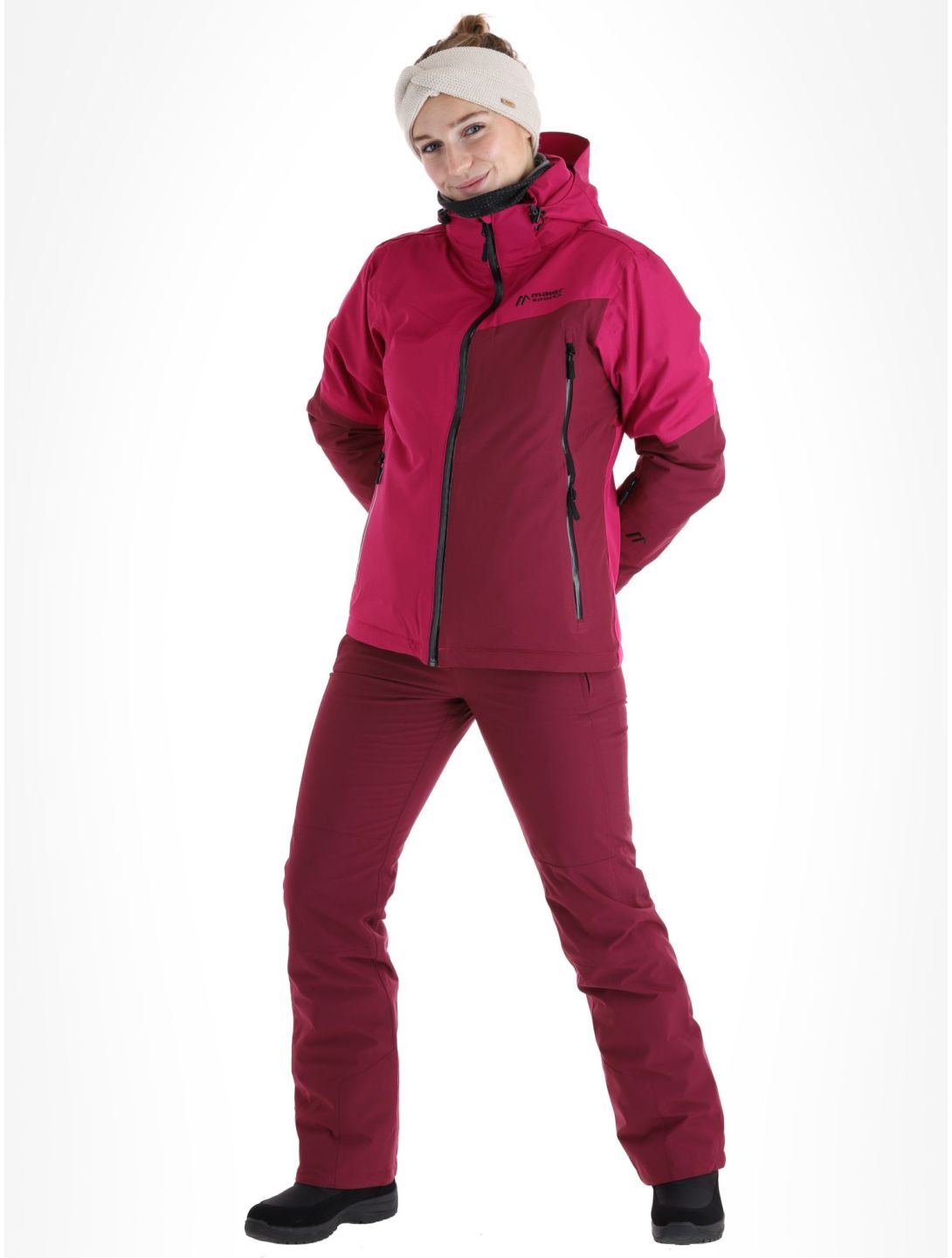 Maier Sports, Nuria ski jacket women Magenta / Cherry Wine burgundy, purple 