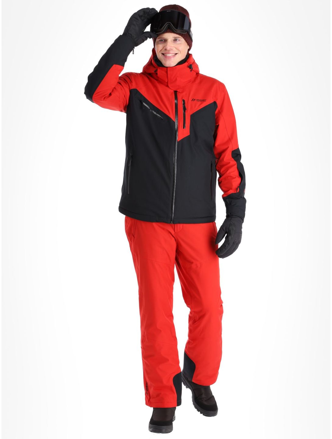 Maier Sports, Pajares ski jacket men Black / Salsa black, red 