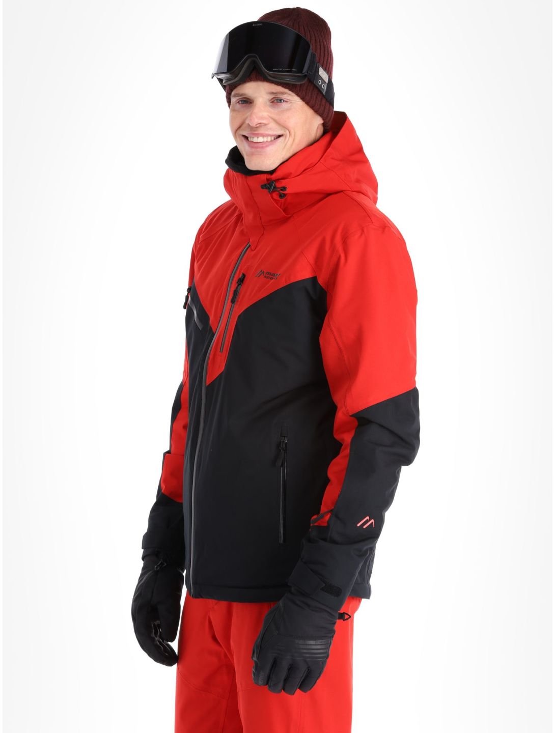 Maier Sports, Pajares ski jacket men Black / Salsa black, red 