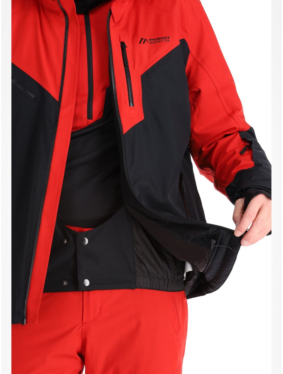 Maier Sports, Pajares ski jacket men Black / Salsa black, red 