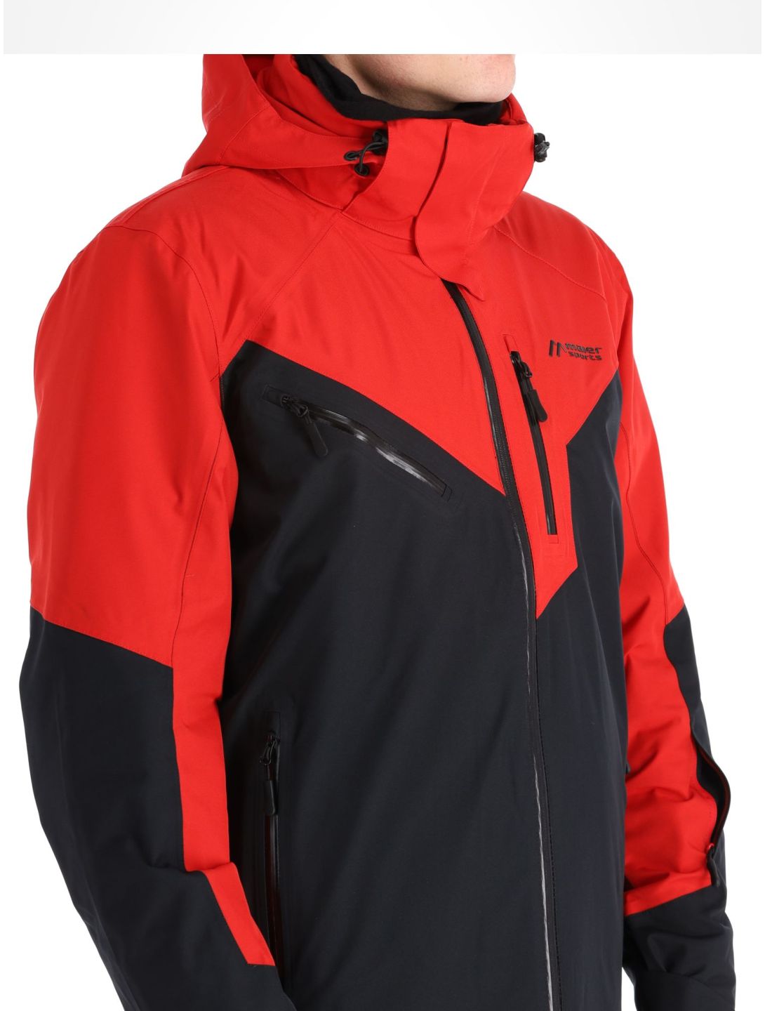 Maier Sports, Pajares ski jacket men Black / Salsa black, red 