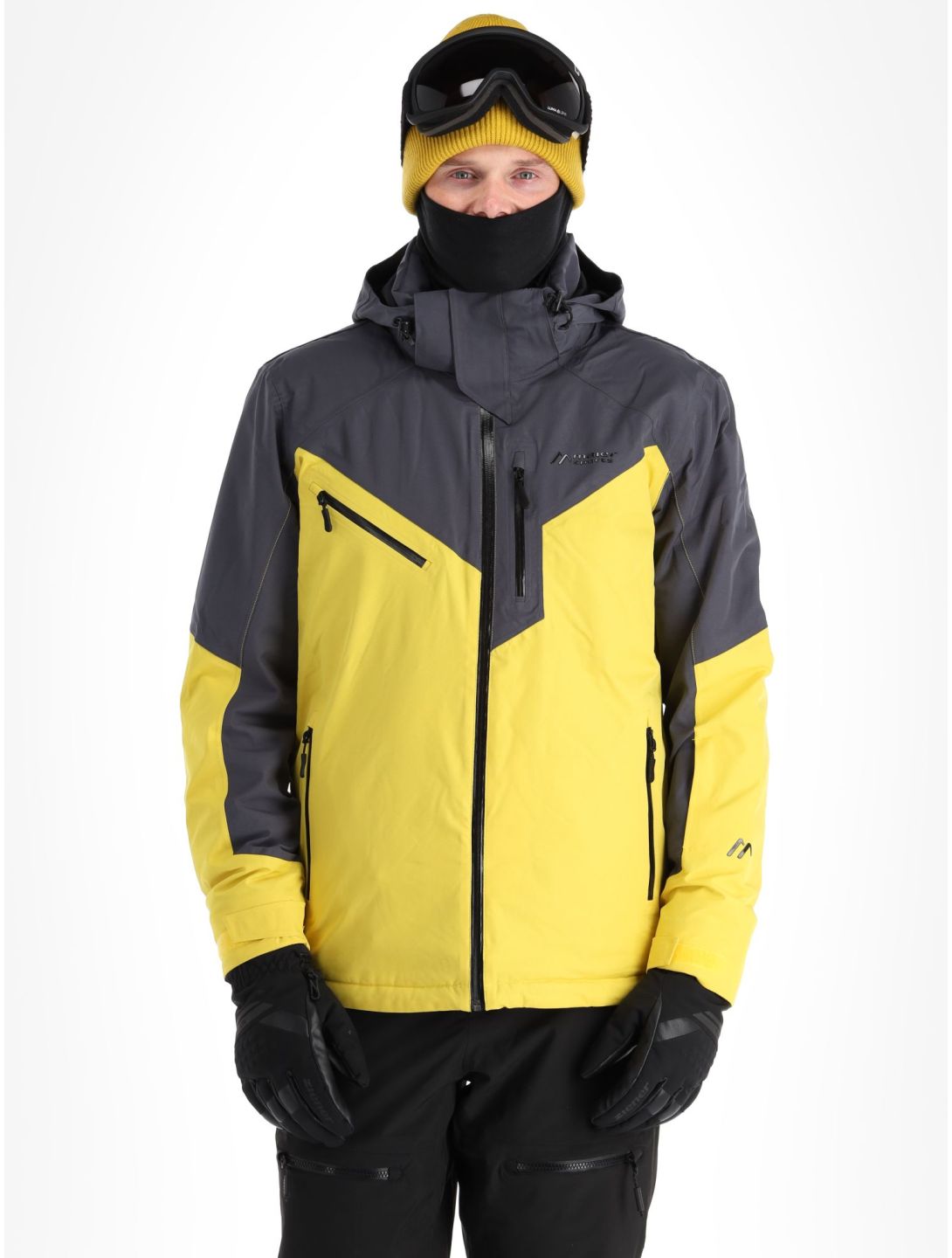 Maier Sports, Pajares ski jacket men Byzantin / Graphite grey, yellow 