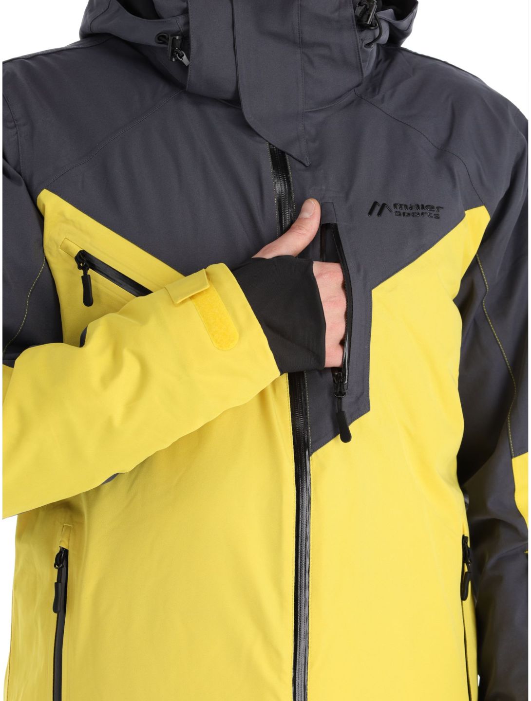 Maier Sports, Pajares ski jacket men Byzantin / Graphite grey, yellow 