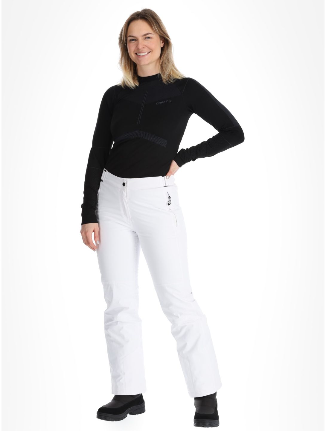 Maier Sports, Vroni Slim 2.0 ski pants short model women White white 