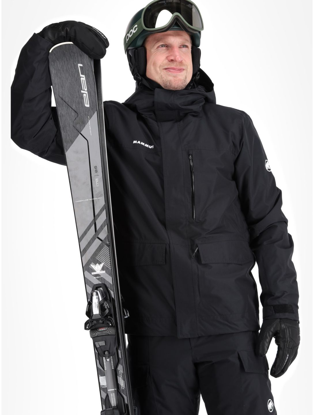 Mammut, Fall Line HS Thermo Hooded ski jacket men Black black 