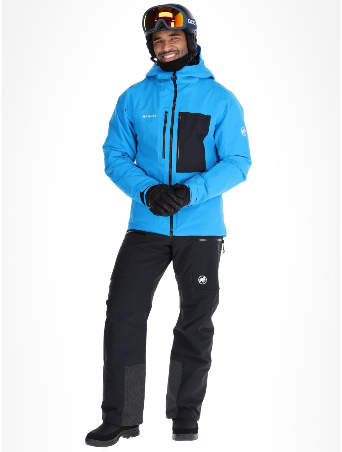 Mammut, Stoney HS Thermo Hooded ski jacket men Glacier Blue / Black black, blue 