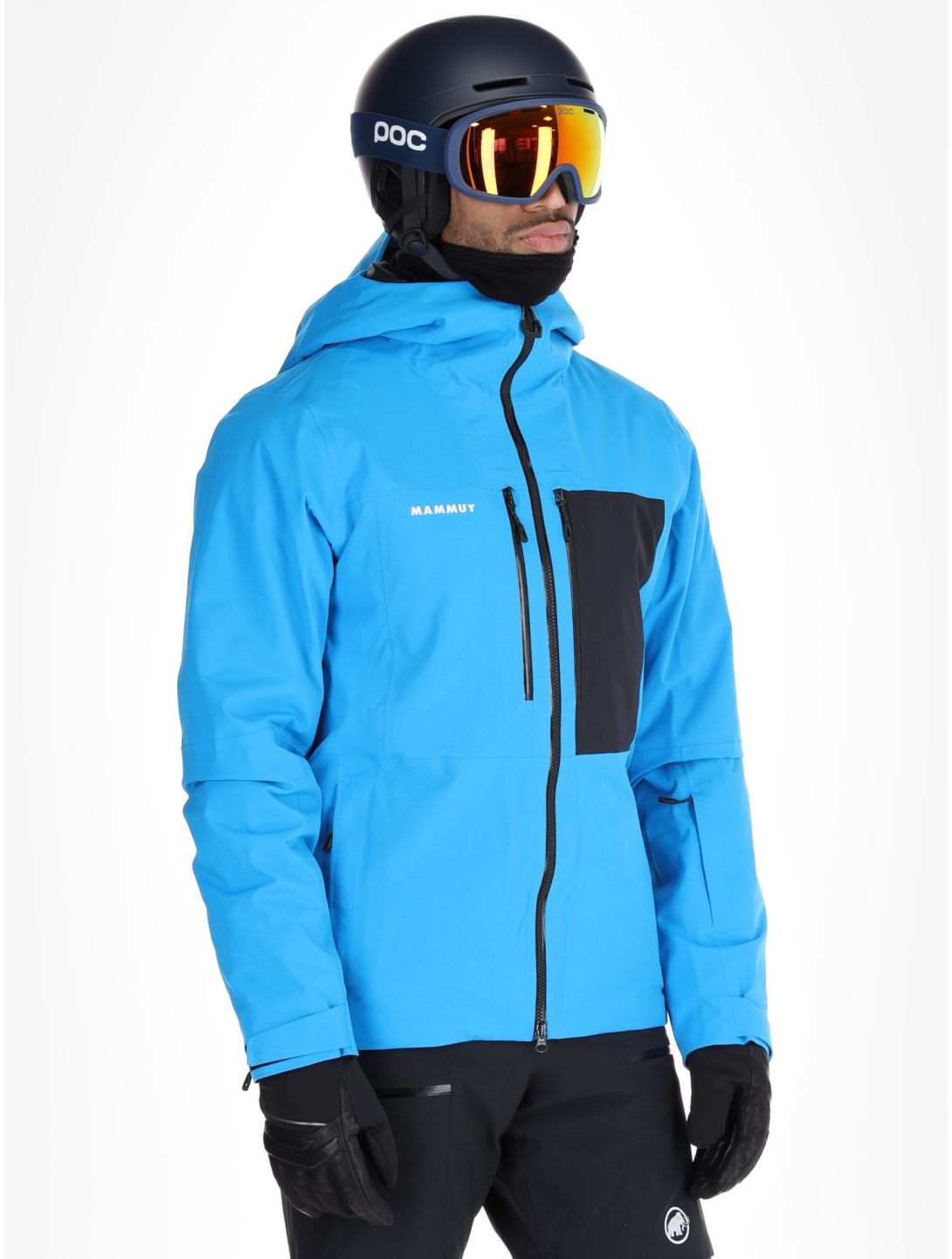 Mammut, Stoney HS Thermo Hooded ski jacket men Glacier Blue / Black black, blue 