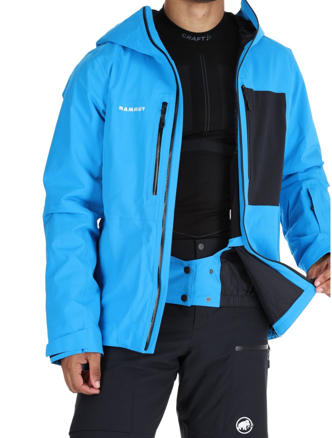 Mammut, Stoney HS Thermo Hooded ski jacket men Glacier Blue / Black black, blue 